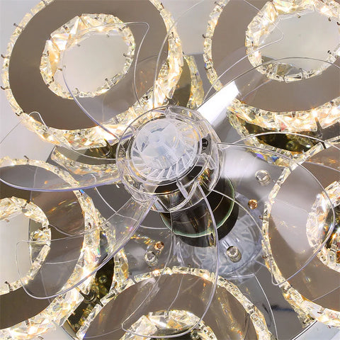 5 Rings Crystal Led Chandeliers Ceiling Mirror Stainless Steel Lustre Cristal For Kitchen Luminarias Parateto Fixtures Plafonier