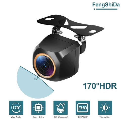 AHD 1920x1080P Car Rear View Camera 200° for Fisheye Golden Lens Full HDR Night Vision Vehicle back car reversing Front Camera