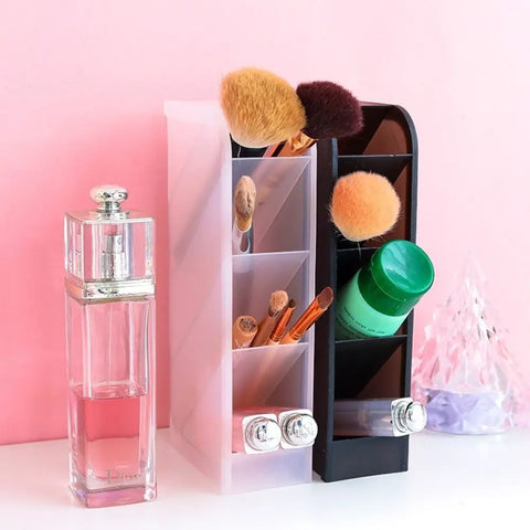 4Grid Macaron Color Oblique Insertion Desktop Organizer Pen Holder Pencil Makeup Brush Storage Box School Stationery