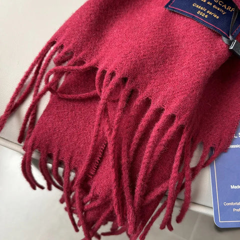 New Fashion Design Pure Wool Plaid Women Men Scarf British Classic Warm Couple Scarves High Quality Multicolored Tassel Muffler