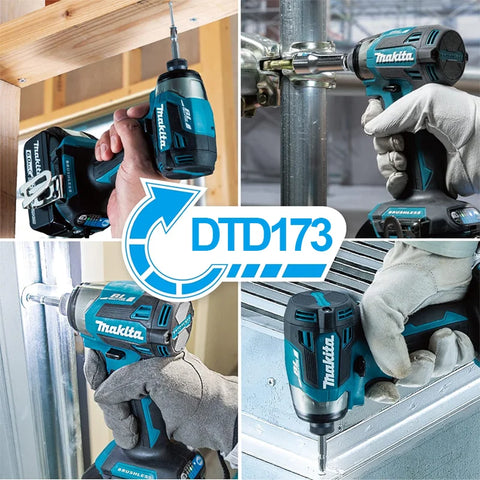 Makita DTD173 1800rpm Brushless Electric screwdriver Impact Driver 180Nm  Electric Drill Wood/Bolt/T-Mode For Makita 18V Battery