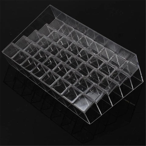 Trapezoid Clear Makeup Display 40 Lattices Lipstick Stand Case Cosmetic Organizer Holder Box Hot Sale High Quality