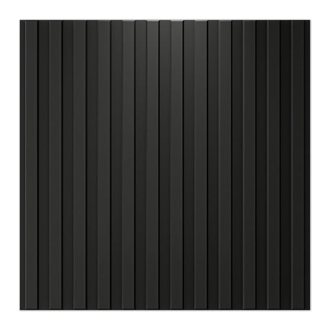 Art3d 12PCS Slat Wall Panel, 3D Fluted Textured 50x50cm Black Home Decoration Waterproof Wall Panels