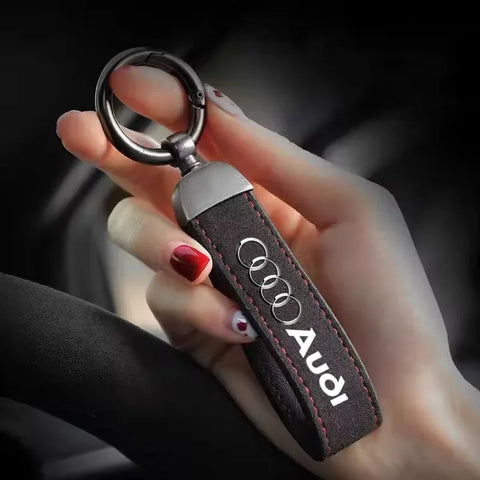 2025 Hot 1Pcs Car Styling Keychain Ring Suede Key Accessories For Audi Sline A1 A3 A4 A5 A6 A7 A8 Q2 Q3 Q5 Q7 Q8 TTS B6 B8 C5 B9