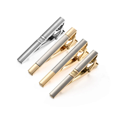 Tie Clip For Men Business Party Minimalist Tie Clips And Cufflinks To Man Shirt Gift Box Jewelry Men's Cuff Man Fashion Lawyer