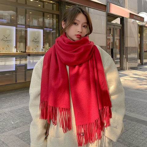New Black Scarf Cashmere Woman Wool Ladies Scarf Warm Checkered Scarf Women's Winter Scarves Autumn XWJ07