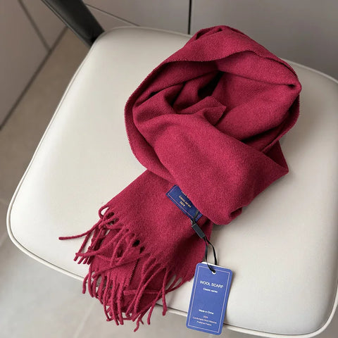 New Fashion Design Pure Wool Plaid Women Men Scarf British Classic Warm Couple Scarves High Quality Multicolored Tassel Muffler