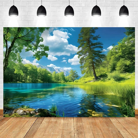 Nature Scenery Waterfall Mountain Water Backdrop Spring Landscape Window Summer Forest Jungle Background Photography Banner Prop