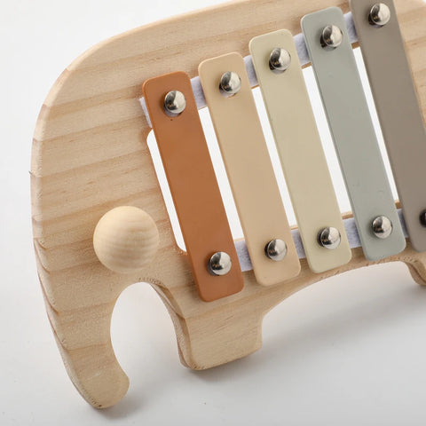 Montessori Wooden Toy Multicolor Xylophone Bell Beads Drum Column Musical Instrument Toy Kid Educational Musical Instrument Gift