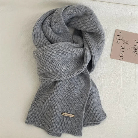 Winter Cashmere Blend Scarf Women Warm Thicken Luxury Shawl Wraps Female Warm Thick Wool Neckerchief Blankets Women Solid Colors