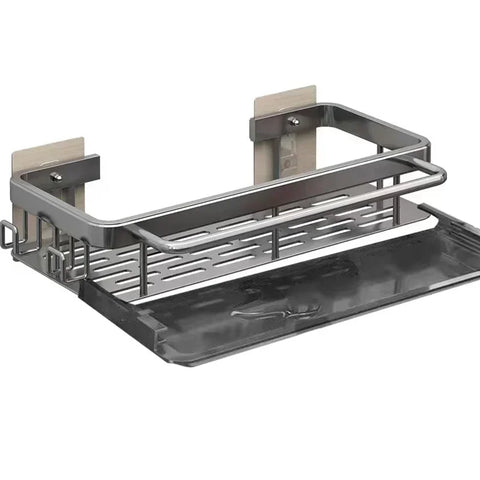 Aluminum Kitchen Sink Tray Suction Cup Wall-mounted Drain Storage and Organization With Rack Ready-to-attach Accessories Cabinet