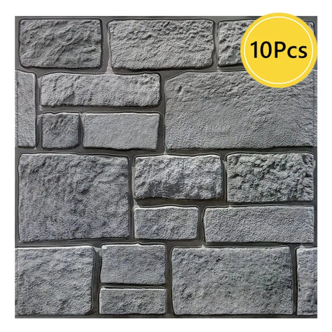 1/10pcs 3D Faux Stone Wall Panels Peel and Stick Wall Tiles Decorative 3D Wall Sticker Self-adhesive Wall Tile Sticker