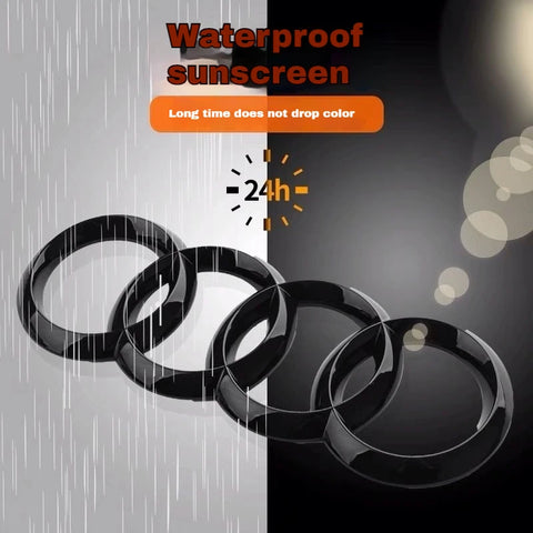 AUDI A6 4 Ring Logo ABS Black 2012-2024 Car Hood Front Grill Rear Trunk Emblem Badge Sticker Quattro Sline A6 Accessory refit