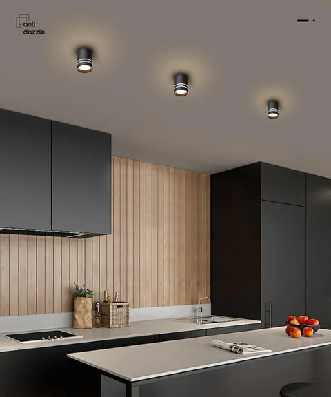 Cylinder Dimmable LED Downlights 9W 12W 15W 18W Ceiling Spotlights AC85~265V Surface Mounted Home Lighting Kitchen Corridor Shop