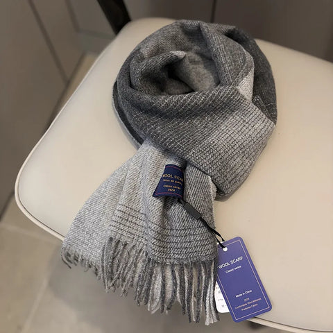 New Fashion Design Pure Wool Plaid Women Men Scarf British Classic Warm Couple Scarves High Quality Multicolored Tassel Muffler