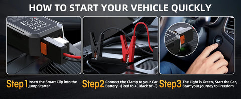 4-IN-1 Car Jump Starter with Air Compressor Peak 5000A Auto Battery Booster 150PSI Air Pump Portable Power Bank Tire Inflator