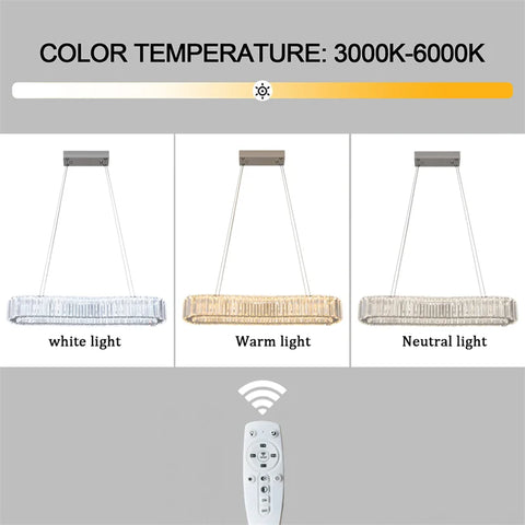Modern Crystal Rings Led Chandelier Indoor Luxury Ceiling Lamp Dimming And Remote Control Pendan Lighting Chrome Lustre Fixtures