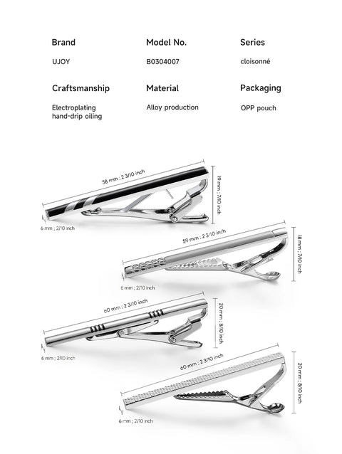Tie Clip For Men Business Party Minimalist Tie Clips And Cufflinks To Man Shirt Gift Box Jewelry Men's Cuff Man Fashion Lawyer