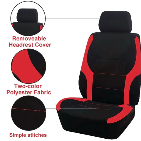 Universal Polyester Car Seat Covers Sporty Design Fit For Most Car Suv Truck Four Season Seat Cover For Car Accessories Interior