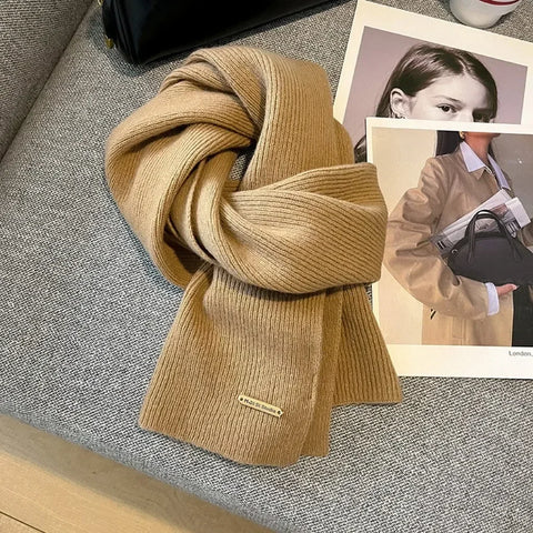 Winter Cashmere Blend Scarf Women Warm Thicken Luxury Shawl Wraps Female Warm Thick Wool Neckerchief Blankets Women Solid Colors