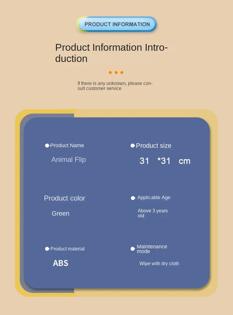 Animal Flip Chess Fun Memory Game Board Games Parent-Child Interactive Family Party Board Games Children Adult Social Table Game