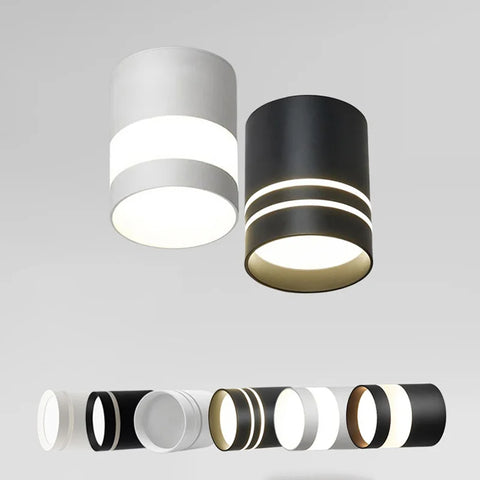 Cylinder Dimmable LED Downlights 9W 12W 15W 18W Ceiling Spotlights AC85~265V Surface Mounted Home Lighting Kitchen Corridor Shop