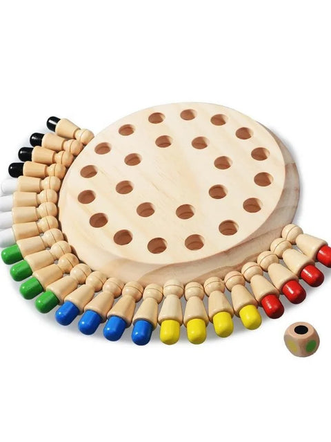 Wooden Puzzle Toys  Montessori Educational Learning Color Sensory BeBe Memory Match Stick Chess Party Game Children Kids
