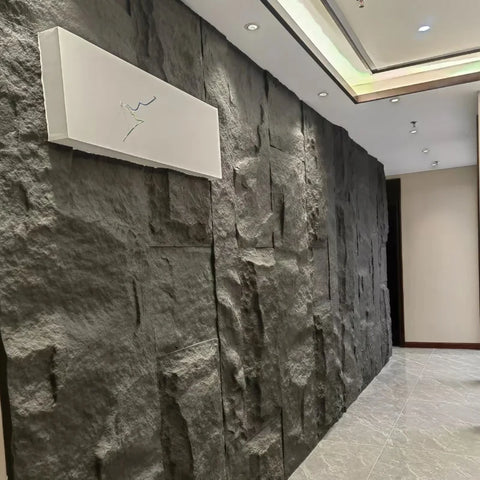 Artificial Polyurethane Wall Cladding 3D Printing Pu Luxury Stone Mushroom Pu Soft Stone Panel Faux Rock Veneer