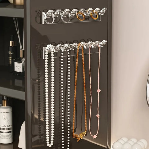 3/6Pcs Self-Adhesive Necklace Organizer, Space-Saving Multi-Functional Jewelry Organizer, Necklace Holder Wall Mounted