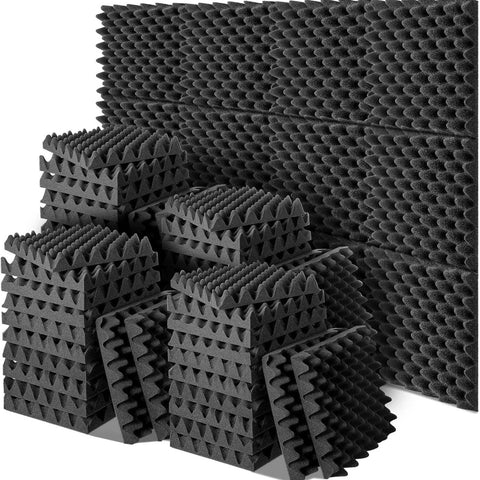 Cloududa 30x30x5cm 24pcs Studio Acoustic Foam Soundproof Effective Wedge Tiles Sound Insulation Absorption Treatment Panels