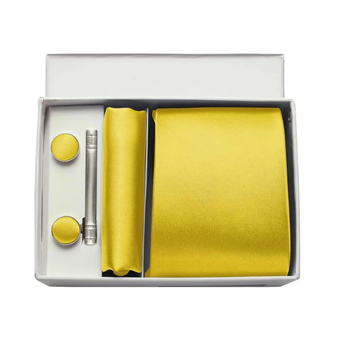 Mens Silk Tie 8cm Solid Red Blue Necktie Handkerchief Cufflinks Gift box set Formal Ties For Man Workplace Business Wedding Gift