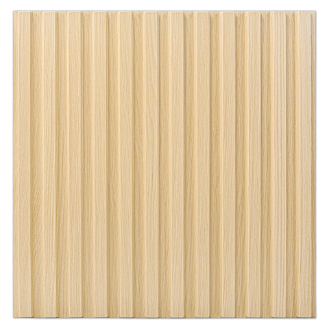 Art3d 12PCS Slat Wall Panel, 3D Fluted Textured 50x50cm Black Home Decoration Waterproof Wall Panels