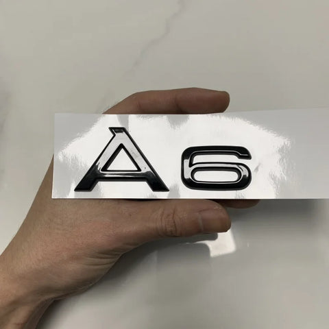 AUDI A6 4 Ring Logo ABS Black 2012-2024 Car Hood Front Grill Rear Trunk Emblem Badge Sticker Quattro Sline A6 Accessory refit