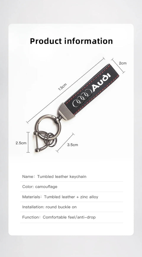 2025 Hot 1Pcs Car Styling Keychain Ring Suede Key Accessories For Audi Sline A1 A3 A4 A5 A6 A7 A8 Q2 Q3 Q5 Q7 Q8 TTS B6 B8 C5 B9