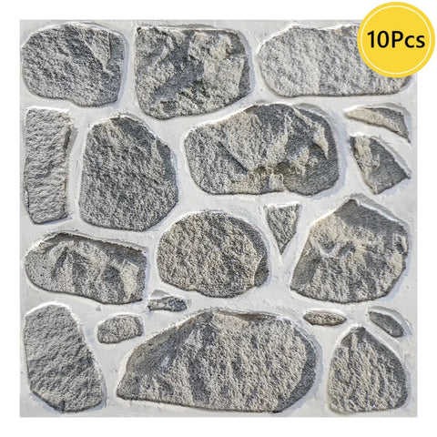 1/10pcs 3D Faux Stone Wall Panels Peel and Stick Wall Tiles Decorative 3D Wall Sticker Self-adhesive Wall Tile Sticker