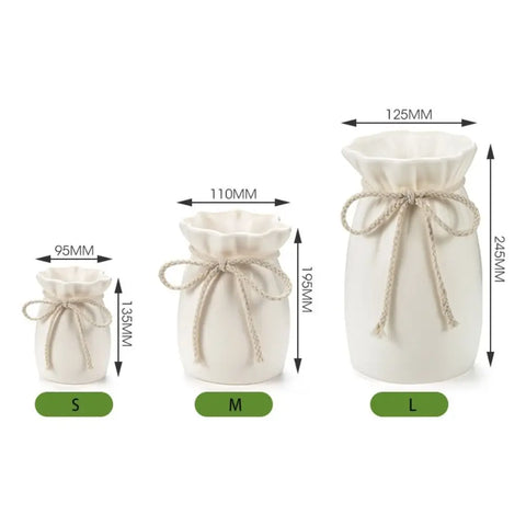 Modern Art White Flower Vase Plastic Bow Design Creative Plant Bottle Nordic Decorative Vase Living Room