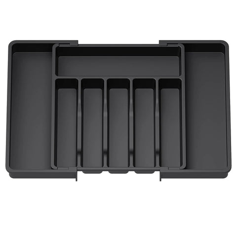 Popular Adjustable Cutlery Organizer - Upgraded Plastic Storage Tray with Dividers, Fork and Knife Drawer Organizer