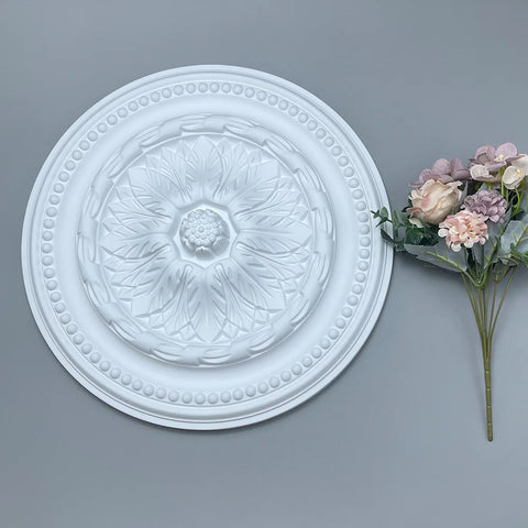 PU Lamp Panel Imitation Gypsum Resin PVC Polyurethane Construction Home Decoration Materials Disc Foam Wall Panel Accessories