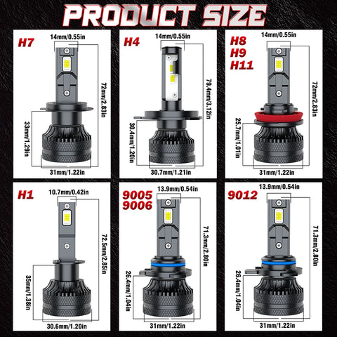 30000LM H7 H11 LED Bulbs Headlight 220W for Car Headlamp H4 H1 H8 H9 9005 9006 HB3 HB4 9012 HIR2 Auto Diode Lamps Canbus 6000K