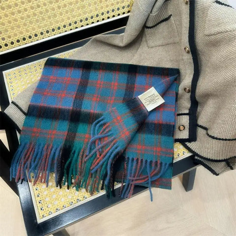 High Quality 100% Wool Scarf Men Female Fashion Classic Soft Cashmere Muffler Women Warm Thermal Shawl Outside Autumn Winter Men