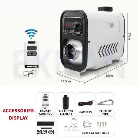 12V/24V Mini Diesel Warm Parking Heater Intelligent Constant Temperature Regulation Car Fuel Heater Fast Heating And Low Noise