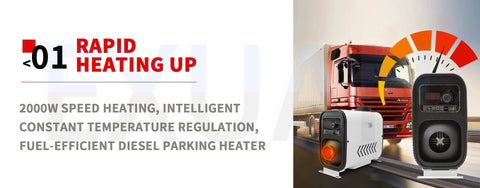 12V/24V Mini Diesel Warm Parking Heater Intelligent Constant Temperature Regulation Car Fuel Heater Fast Heating And Low Noise