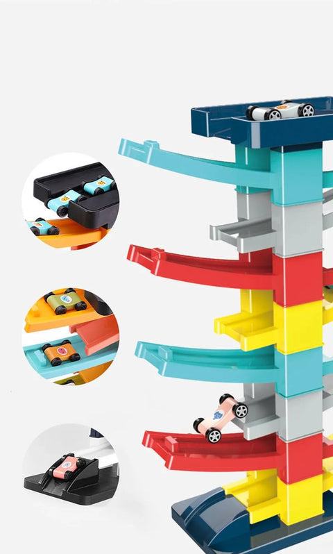 Race Track Car Ramp Toy Educational Game For Boys Children 3 4 5 Year Racing Gliding Track Toys Puzzle Gliding Rail Car Park Toy