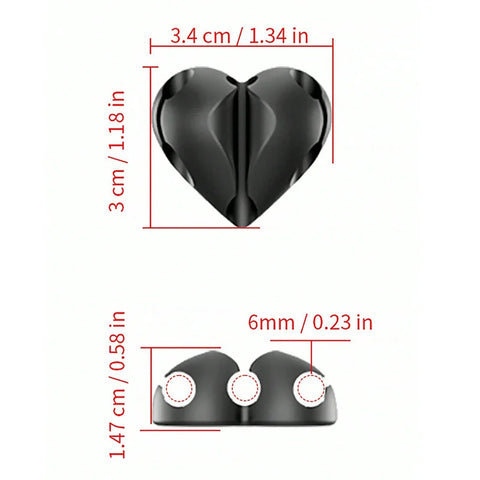 2pcs Heart-Shaped Mini Cable Winder Organizer USB Charging Cable Clips Desk Tidy Organiser Holder Protectors in Home Office Car