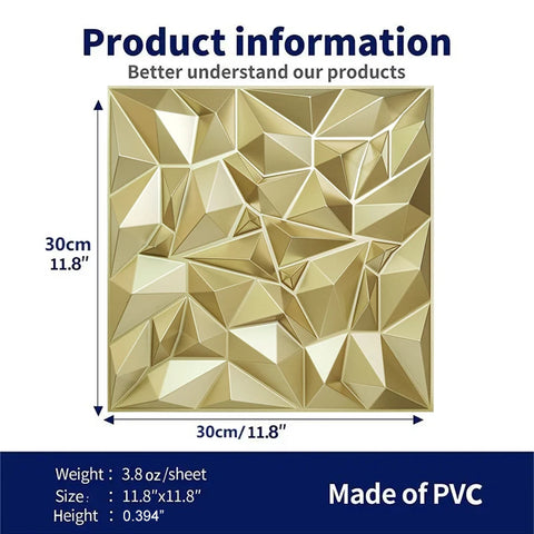 10pcs 30x30cm Champagne gold color 3D Wall Panel Shining Gold 3D Wall Sticker Wedding party background wall art Wood grain paper