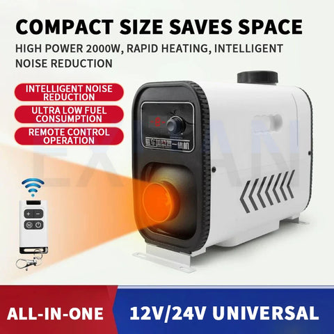 12V/24V Mini Diesel Warm Parking Heater Intelligent Constant Temperature Regulation Car Fuel Heater Fast Heating And Low Noise