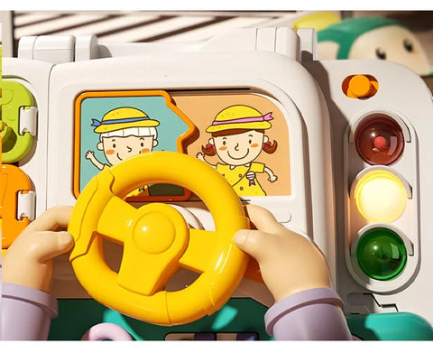 Baby Sensory Busy Board Montessori Toys Music Lights Switch Multifunction Travel Play Early Educational Activities Toy for Kids