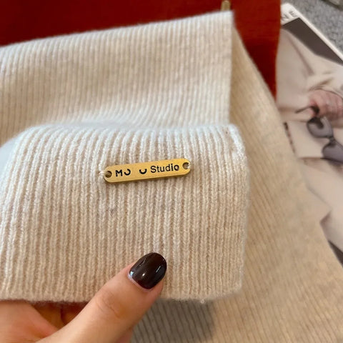 Winter Cashmere Blend Scarf Women Warm Thicken Luxury Shawl Wraps Female Warm Thick Wool Neckerchief Blankets Women Solid Colors