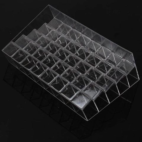 Trapezoid Clear Makeup Display 40 Lattices Lipstick Stand Case Cosmetic Organizer Holder Box Hot Sale High Quality