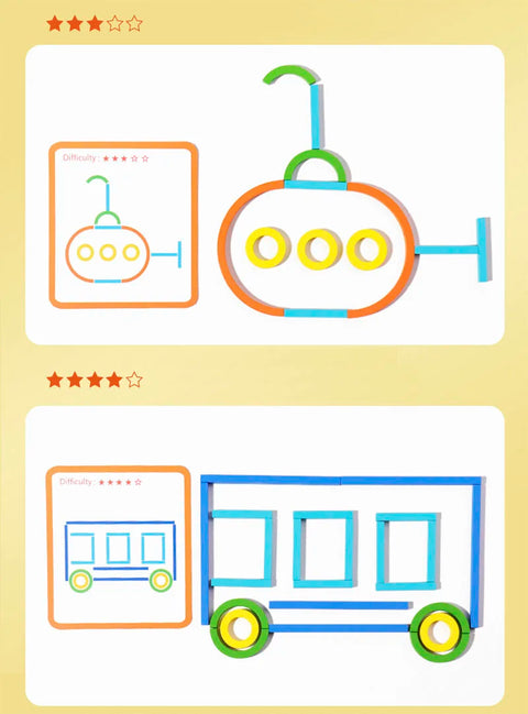 Wooden Creative Sticks And Rings Puzzle Intelligence Game Montessori Early Childhood Educational Toys For Children 3 Year Old